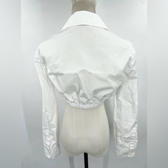 🚩steal authentic Prada White Cropped Bomber-Style Jacket - Picture 2 of 10
